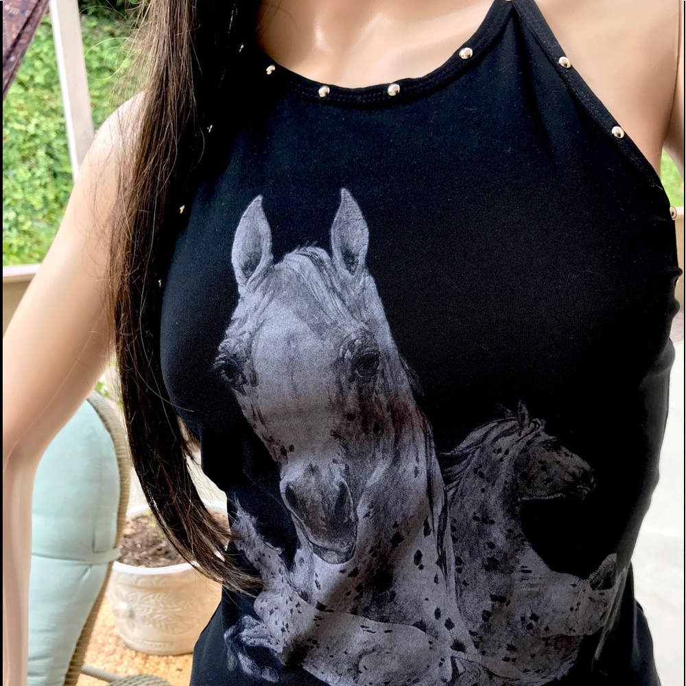 Blue Asphalt Beaded Halter